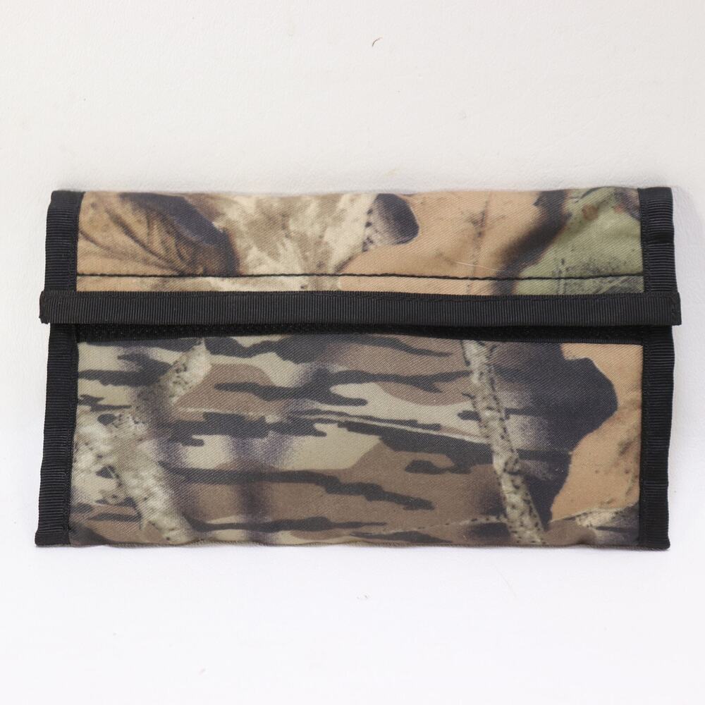 Camo Hunting Wallet Mens Medium Green Gray Bifold Nylon Clutch Hook Loop